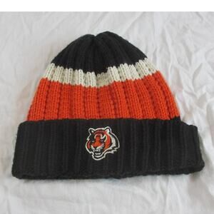 NFL Team Apparel Cincinnati Bengals OS Orange Black White Beanie Winter Hat